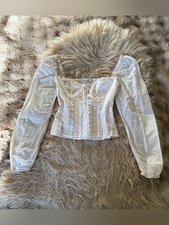 Reformation Tops - Reformation Cream Isadora Longsleeve Top